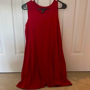 Cutoff Long Sleeve red dress